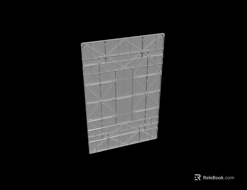Clear Plastic Panel With Grid Structure Design For Construction Or Display Use 3d model 