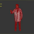 Man in white doctor coat with stethoscope pointing with right index finger against gray background