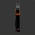 Orange and Blue Modern Futuristic Weapon with Sleek Gun Design and Vibrant Accents