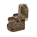 Snake Skin Pattern Display Cabinet Shelf With Multiple Layers And Pearl Necklace Storage