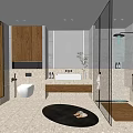 Modern Bathroom Interior Design With Marble Vanity Wooden Accents And Glass Shower Enclosure