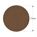 Stylish Round Brown Dining Table With Herringbone Pattern Top And Pedestal Base 3d model