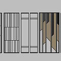 Modern Geometric Screen Design With Metal Frames And Neutral Textured Panels 3d model