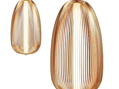 Modern Golden Vertical Striped Chandeliers with Elegant Design for Home Decor 3d model