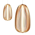 Modern Golden Vertical Striped Chandeliers with Elegant Design for Home Decor