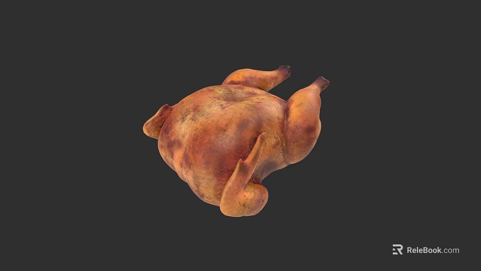 Juicy Golden Brown Roast Chicken With Crispy Skin And Tender Meat 3d model 