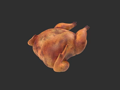 Juicy Golden Brown Roast Chicken With Crispy Skin And Tender Meat 3d model