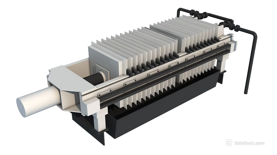Industrial Filter Press Equipment with Plate Frame Structure for Solid Liquid Separation 3d model 