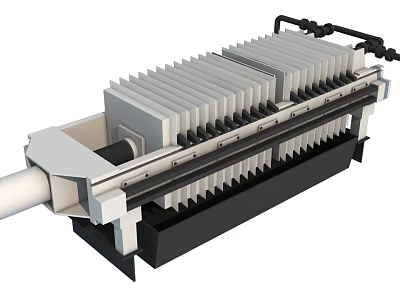 Industrial Filter Press Equipment with Plate Frame Structure for Solid Liquid Separation 3d model