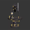 Vintage Astronomical Instrument With Brass Telescope Tube Calibrated Dial And Stable Metal Base