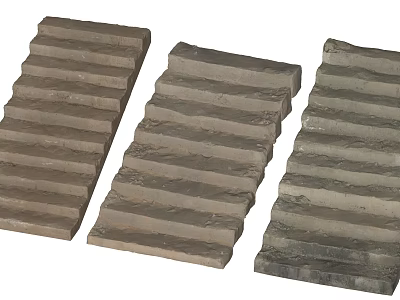 Stone Wood Decorative Panels With Layered Textured Surfaces For Interior Design 3d model