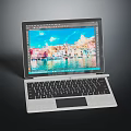 Modern Portable Laptop With High Definition Screen Displaying Scenic Image And Sleek Design