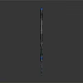 Futuristic High Tech Weapon With Metallic Design Blue Glowing Parts And Reflective Surface