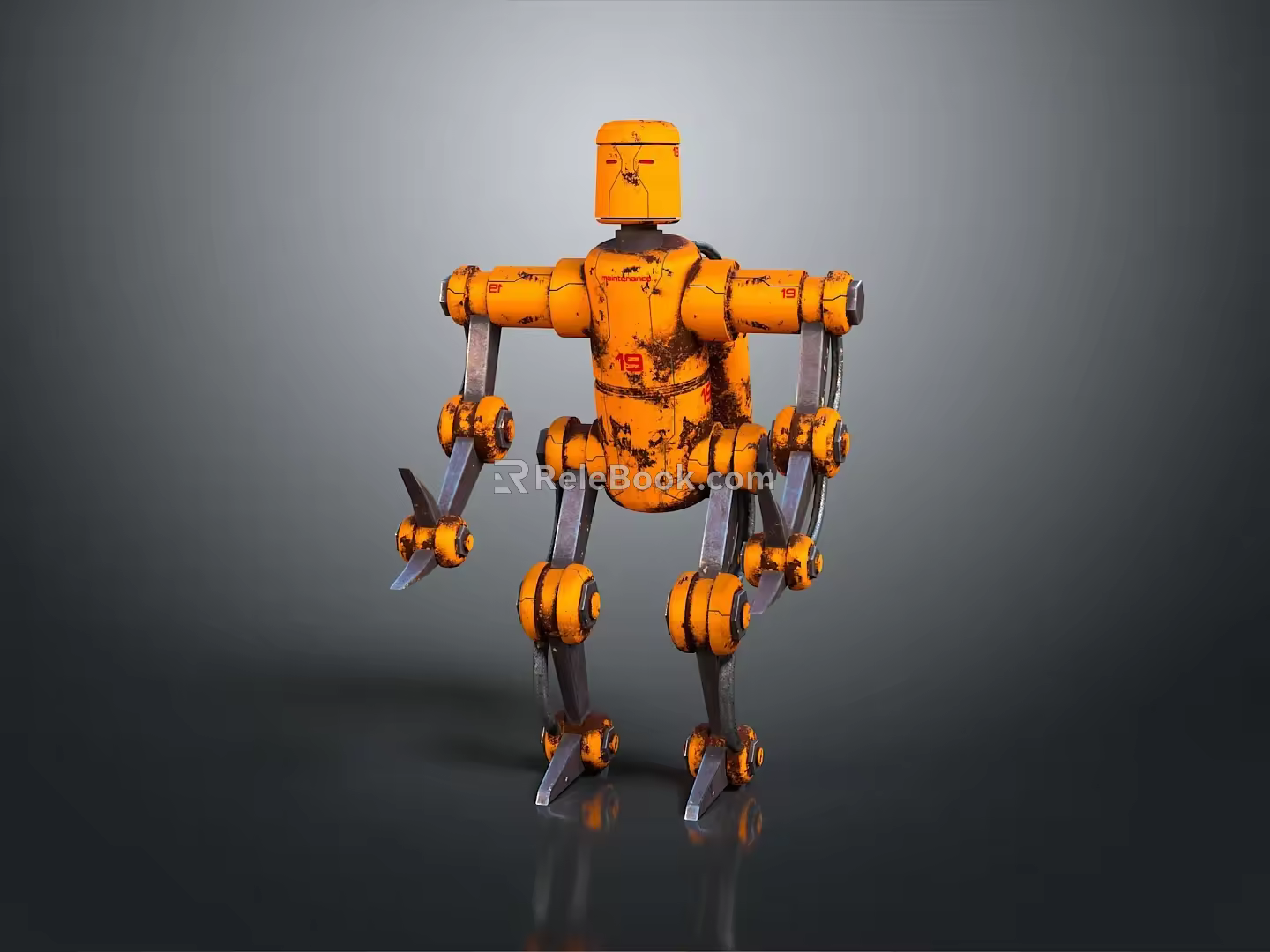 Robot Assistant Small Robot Butler Robot Butler Figure Game Figure 3d model