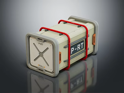 Smart Machine Box Design With Red Straps Model PRT Status Indicators FULL and EMPTY 3d model