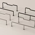 Modern Metal Railings Featuring Black And Silver Sleek Design Multiple Styles 3d model