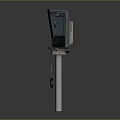 Dark Colored Parking Meter With Metal Pole And No Parking Sign