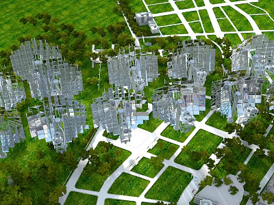 Modern Hinged Doors Featured In Contemporary Buildings With Green Landscapes 3d model
