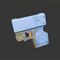 Blue Handheld Weapon Featuring Yellow Component And Modern Ergonomic Design Structure