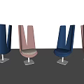 Modern Sleek Leisure Chairs In Blue And Pink With Tall Legs Design