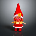 Adorable Red Hat Doll With Yellow Flower Red Hair Red Cheeks And Red Dress