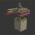 Turret Turntable Railgun Sci-fi Tower Defense Game Tower Defense Sci-fi Turret Game Turret Game Battery 3d model