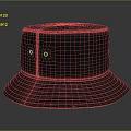 Black Bucket Hat With Wide Brim Simple Design Fabric Material And Vent Holes