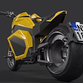 Yellow and Black Modern Motorcycle with Futuristic Design and Sleek Body