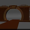 Chinese Style Carved Archway With LOGO Red Lanterns And Red Carpet