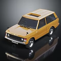 Yellow Classic Land Rover Model Car With Retro Design And Shiny Exterior