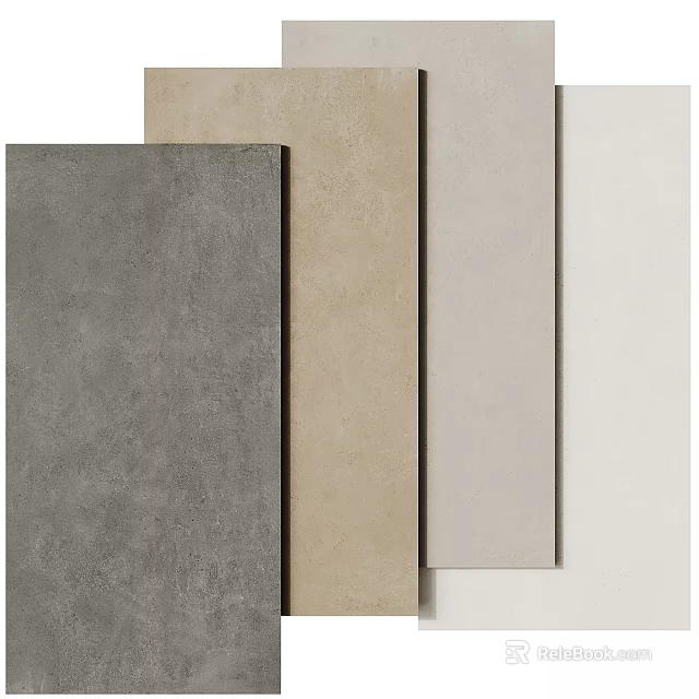 Building Components In Dark Gray Beige Light Gray With Cement Like Surface Texture 3d model 