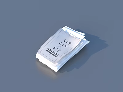 Soft White Tissues With Simple Black Line Patterns On Gray Background 3d model