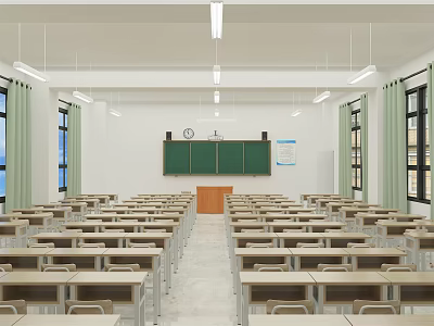 modern classroom 3d model