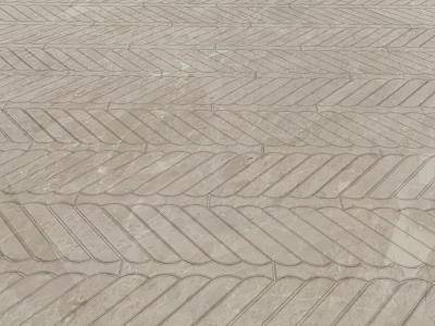Elegant Beige Marble Floor Tiles With Herringbone Pattern Interior Design 3d model