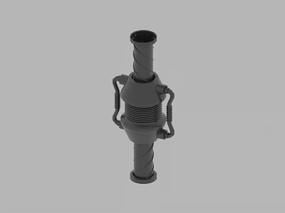 3D Model of Industrial Mechanical Component With Spiral Structure and Clamps 3d model
