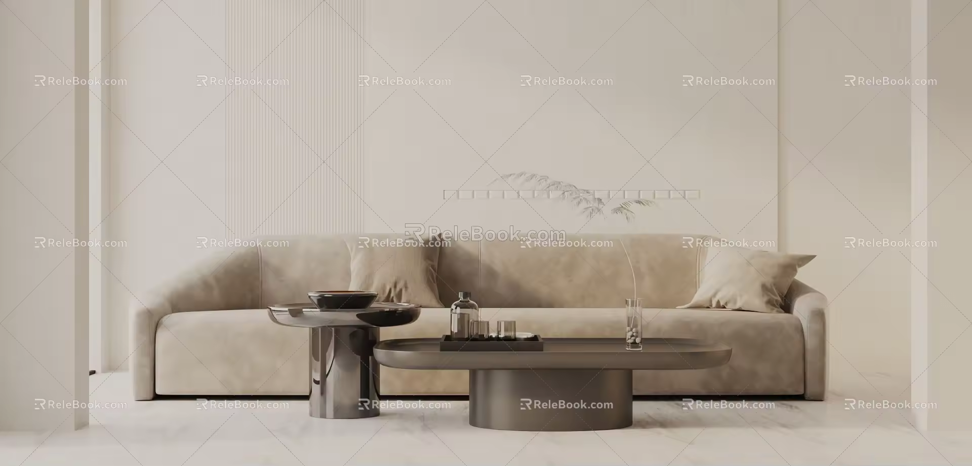Three-seat sofa 3d model