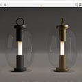 Modern Table Lamps With Transparent Glass Shades And Black Gold Metal Bases