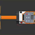 Futuristic Orange And White Weapon With Digital Screen And Mechanical Structure 3d model