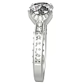 Sparkling Diamond Ring With Silver Band Large Central Stone And Small Side Diamonds 3d model