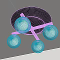 Modern Ceiling Light With Black Base And Four White Spherical Bulbs