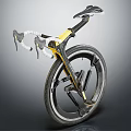 Sleek Black And Yellow Racing Bike With Aerodynamic Design And Curved Handlebars