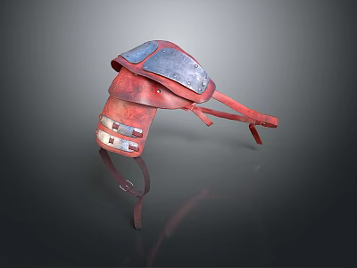 Red Retro Helmet With Metal Components And Classic Design For Daily Living Use 3d model