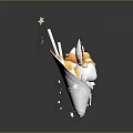 Magical Rabbit Character With Unicorn Horn And Starry Ice Cream Cone