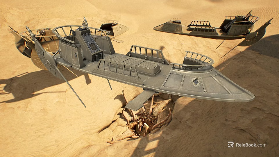 Fighter Jet Model Showcased On Desert Sand With Intricate Structural Details 3d model 