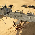 Fighter Jet Model Showcased On Desert Sand With Intricate Structural Details