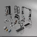 Various Fitness Equipment Collection With Treadmill Exercise Bike Dumbbells And Fitness Balls