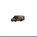 Red And White Ambulance Emergency Medical Vehicle With Exterior Lights And Rescue Design