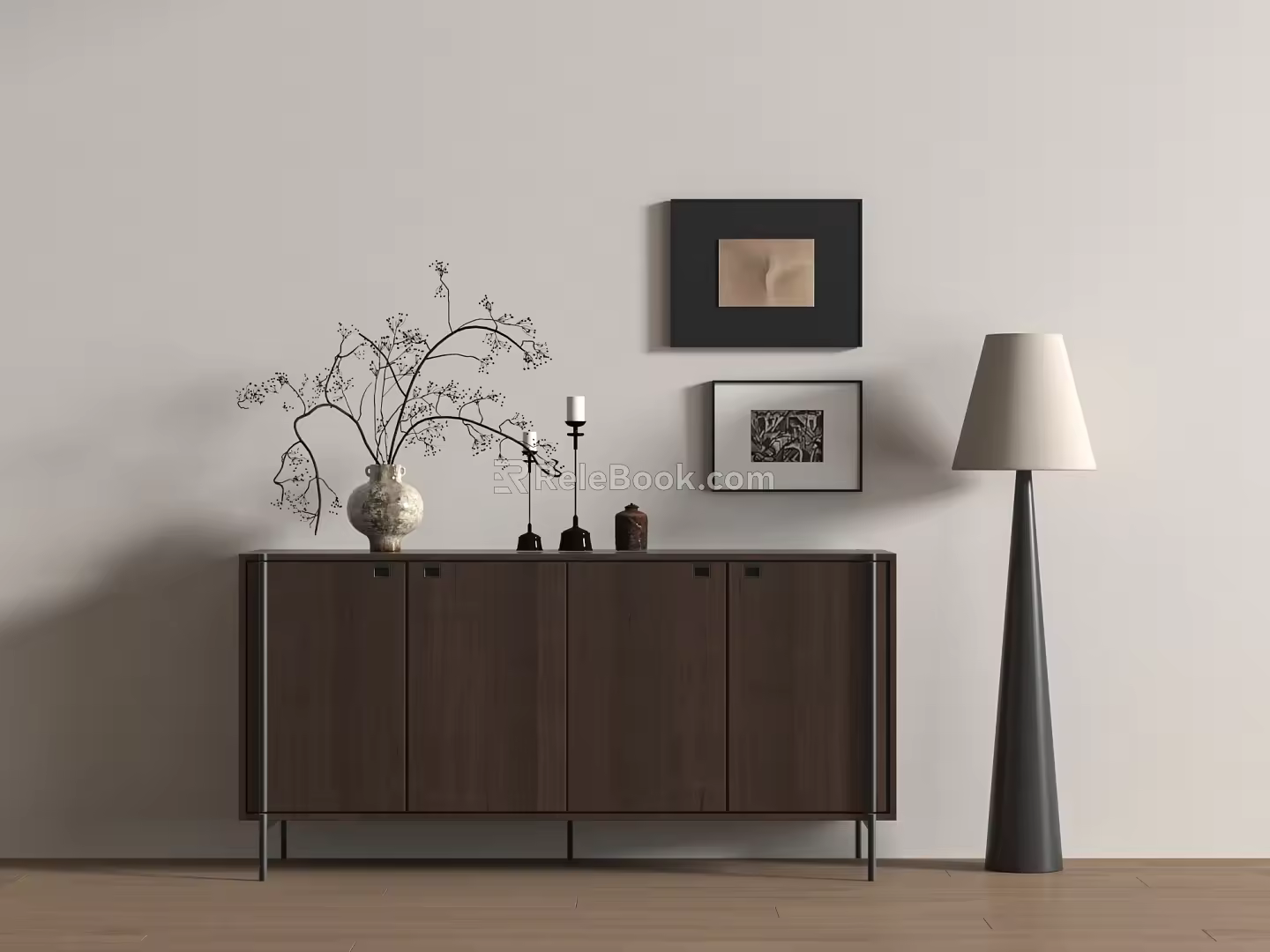 Modern Middle Style Side Cabinet 3d model