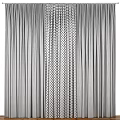 Layered Brown Thick Curtains With White Sheer For Window Light And Privacy Control 3d model
