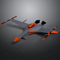 Cosmic Aerospace Gray Orange Spacecraft With Wings Cockpit And Thrusters Design